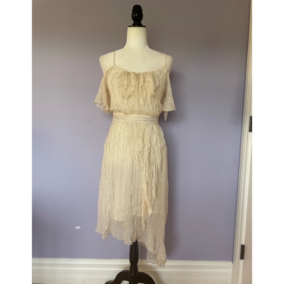 Free People *Rare* chiffon metallic dress - Picture 1 of 6